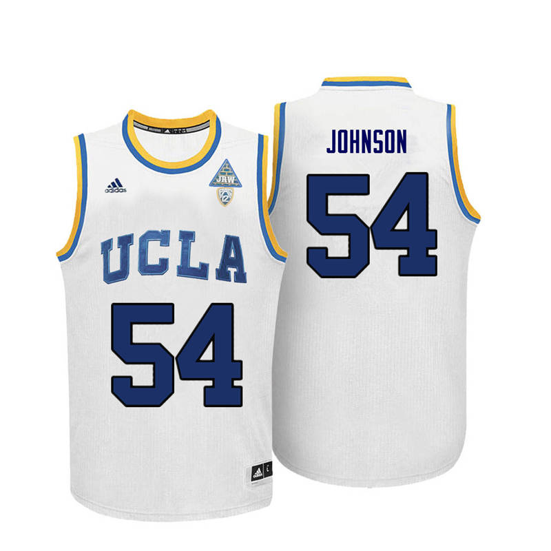 Men UCLA Bruins #54 Marques Johnson College Basketball Jerseys-White - Click Image to Close